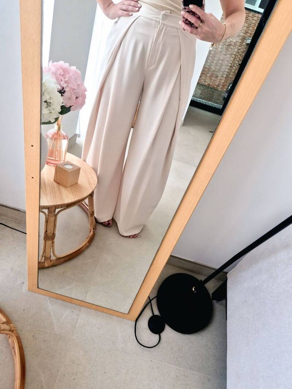 Sunny Wide Leg Trouser Beige