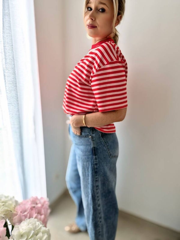Streepjes t-shirt met korte mouw