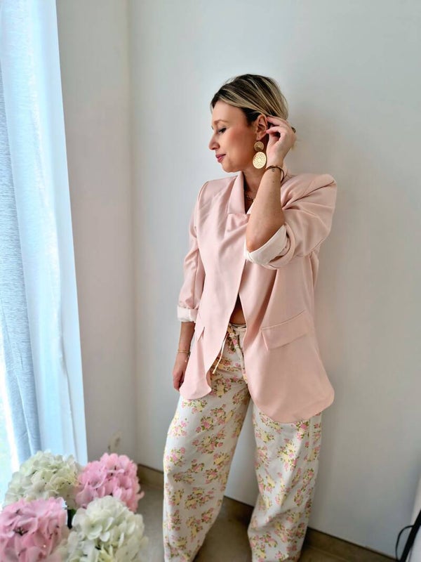Blazer met schuine opening