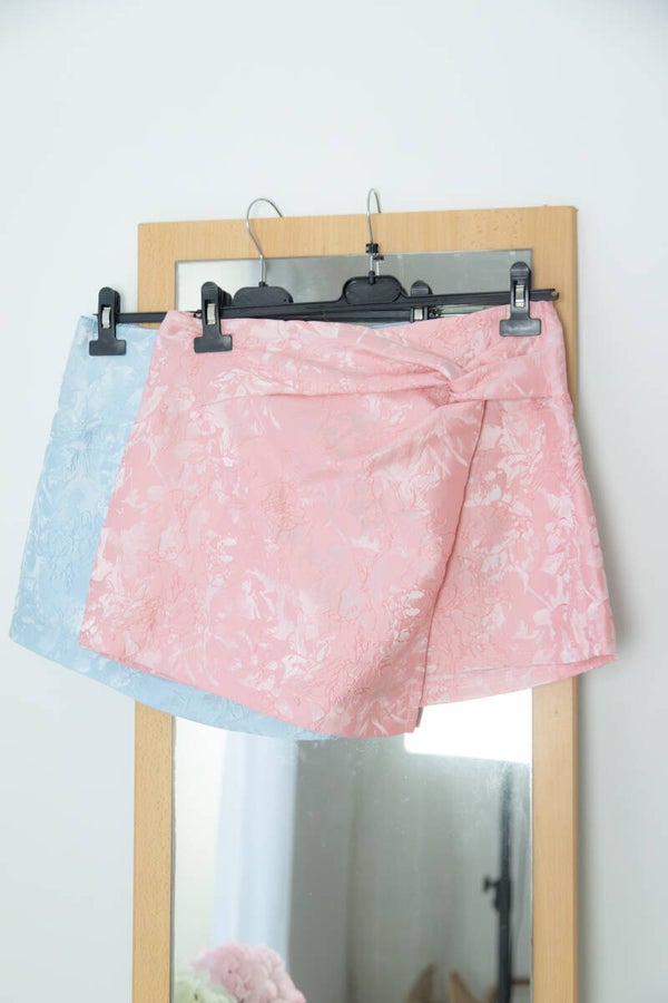 Floral printed skirt (roze)