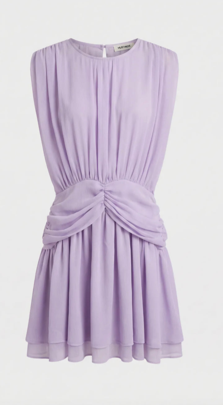 Lila flowy jurk