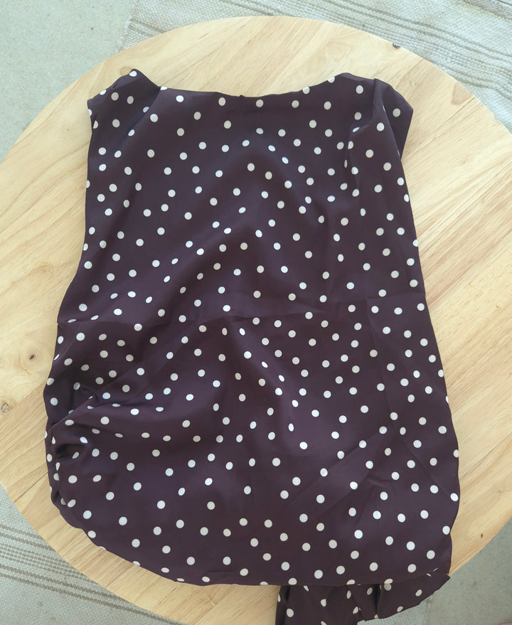 Bruine polka dot top
